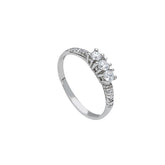 Bague en or blanc 18 carats - 750 avec pierres en zircone - 256682
